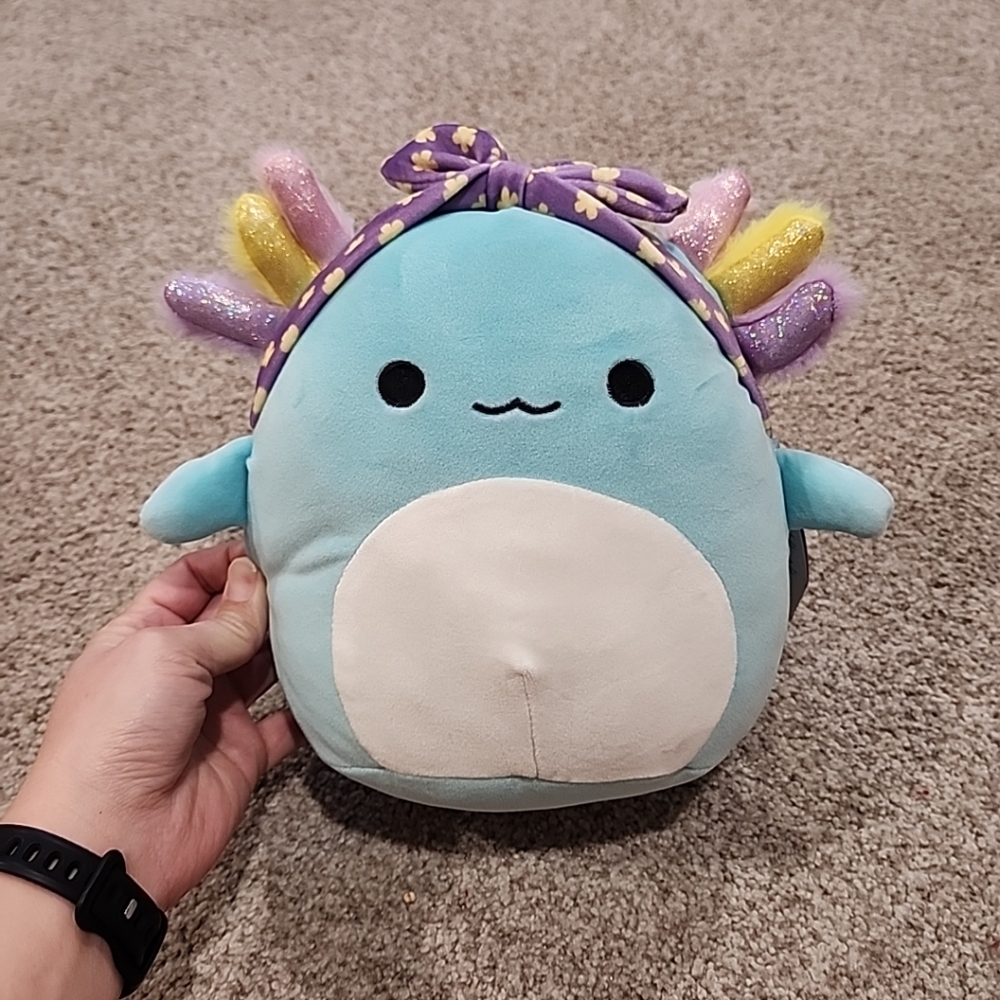 NWT Squishmallow Irina Gymnast Blue 8 Inches With Bow